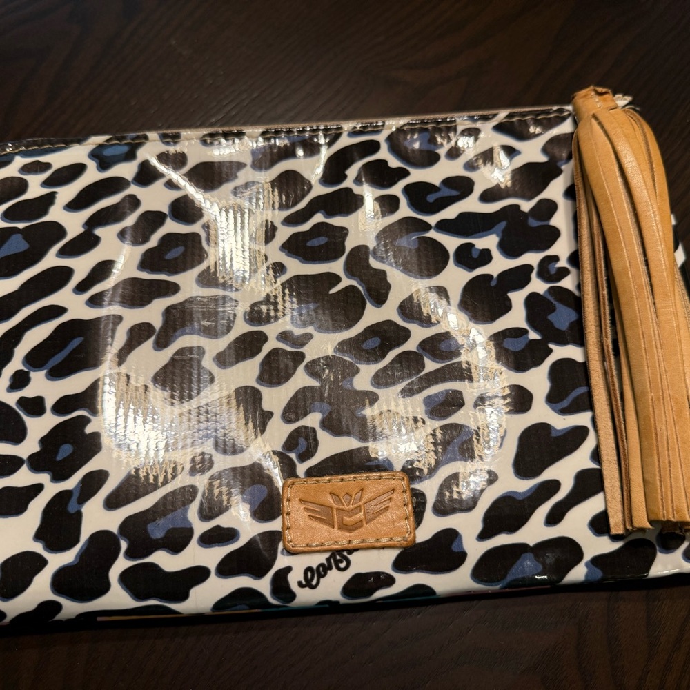 Consuela Black and White Clutch Animal Print